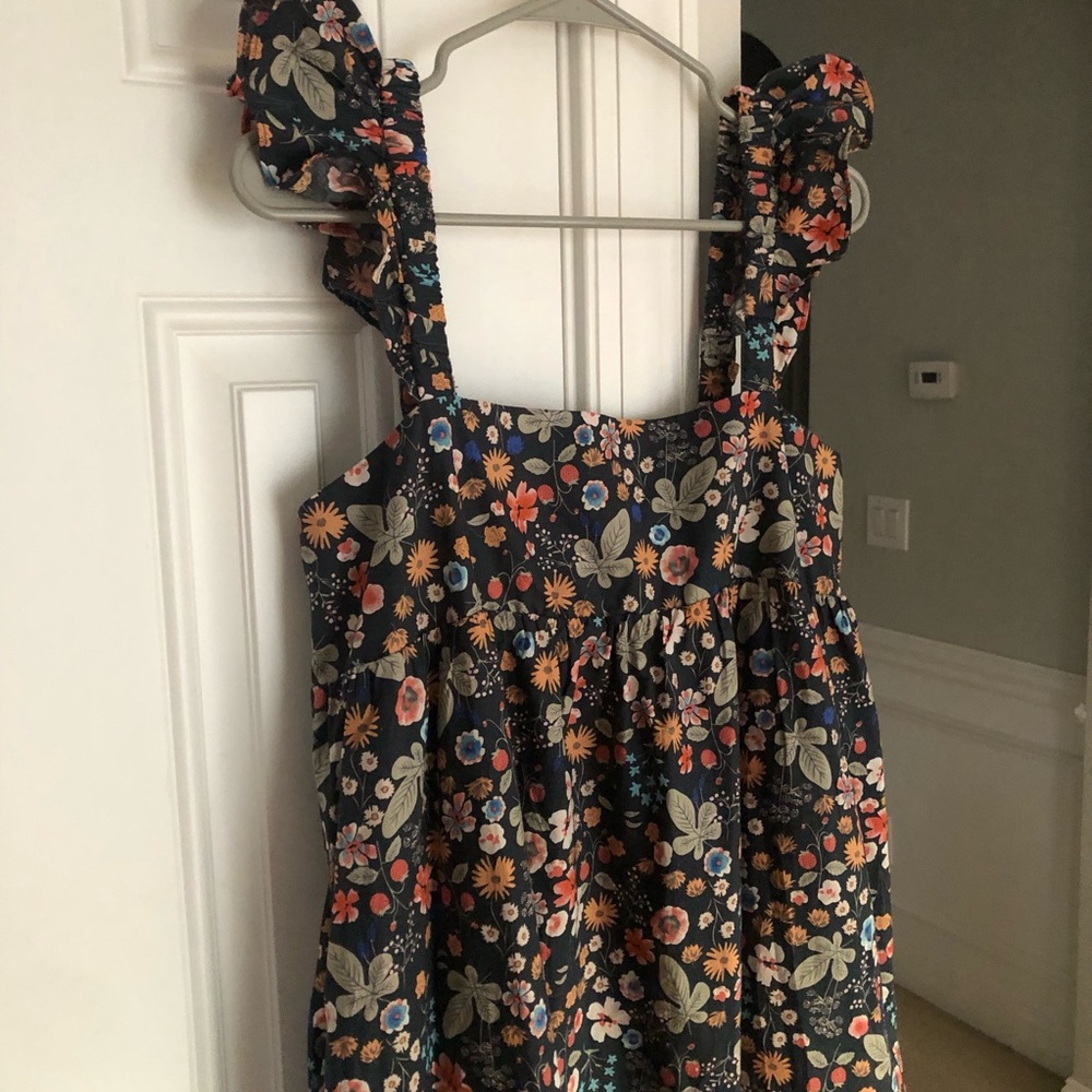 New: aureum Ruffle Strap Smock Back Dress. Lined. Pockets. Size Medium - Picture 6 of 15